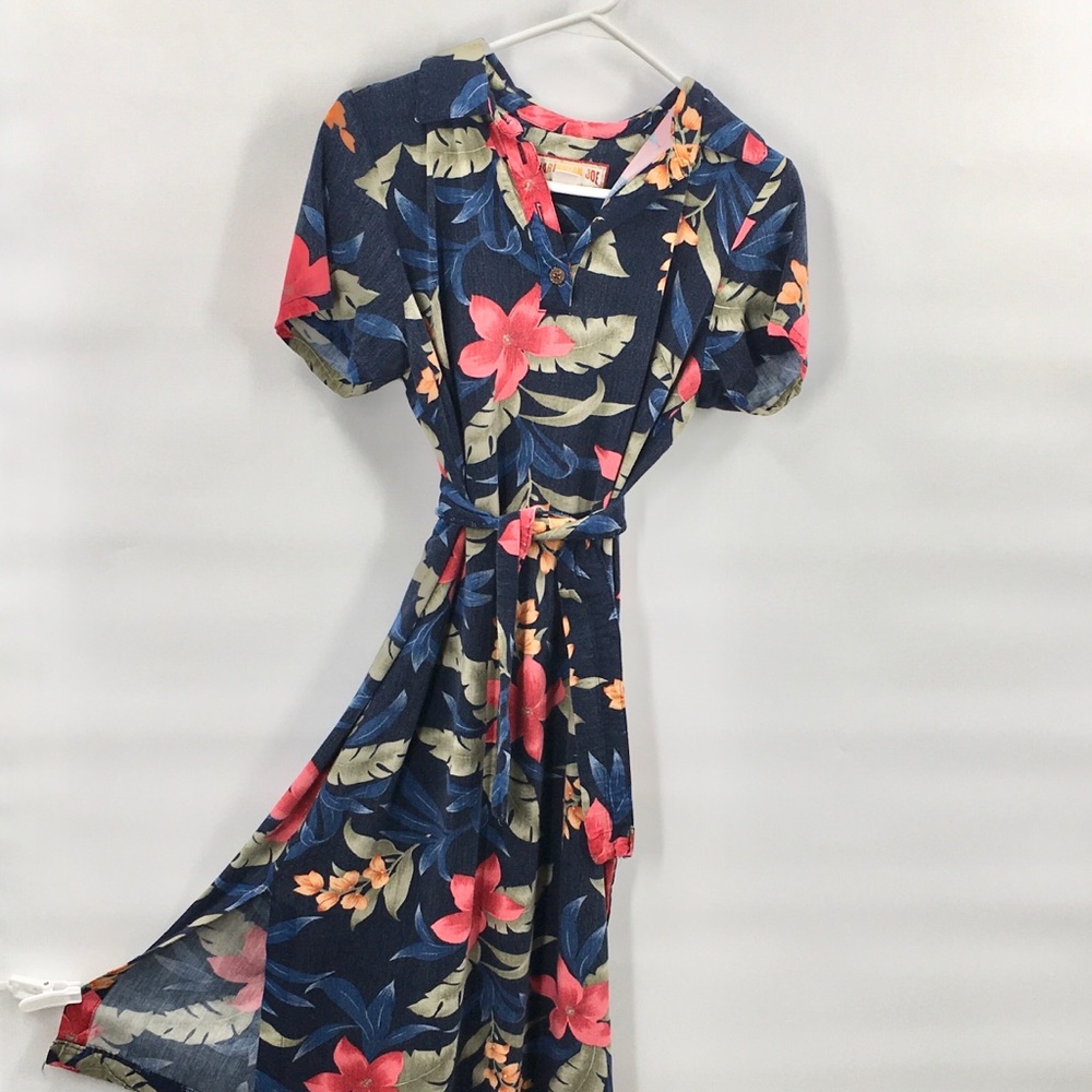 Caribbean Joe Floral Rayon 2 slit Dress